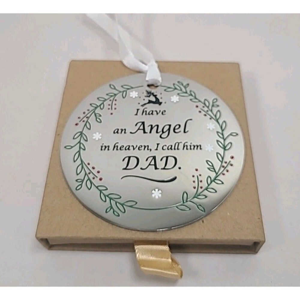 Joycuff Memorial Christmas Ornament Stainless Steel "Angel In Heaven Called Dad"